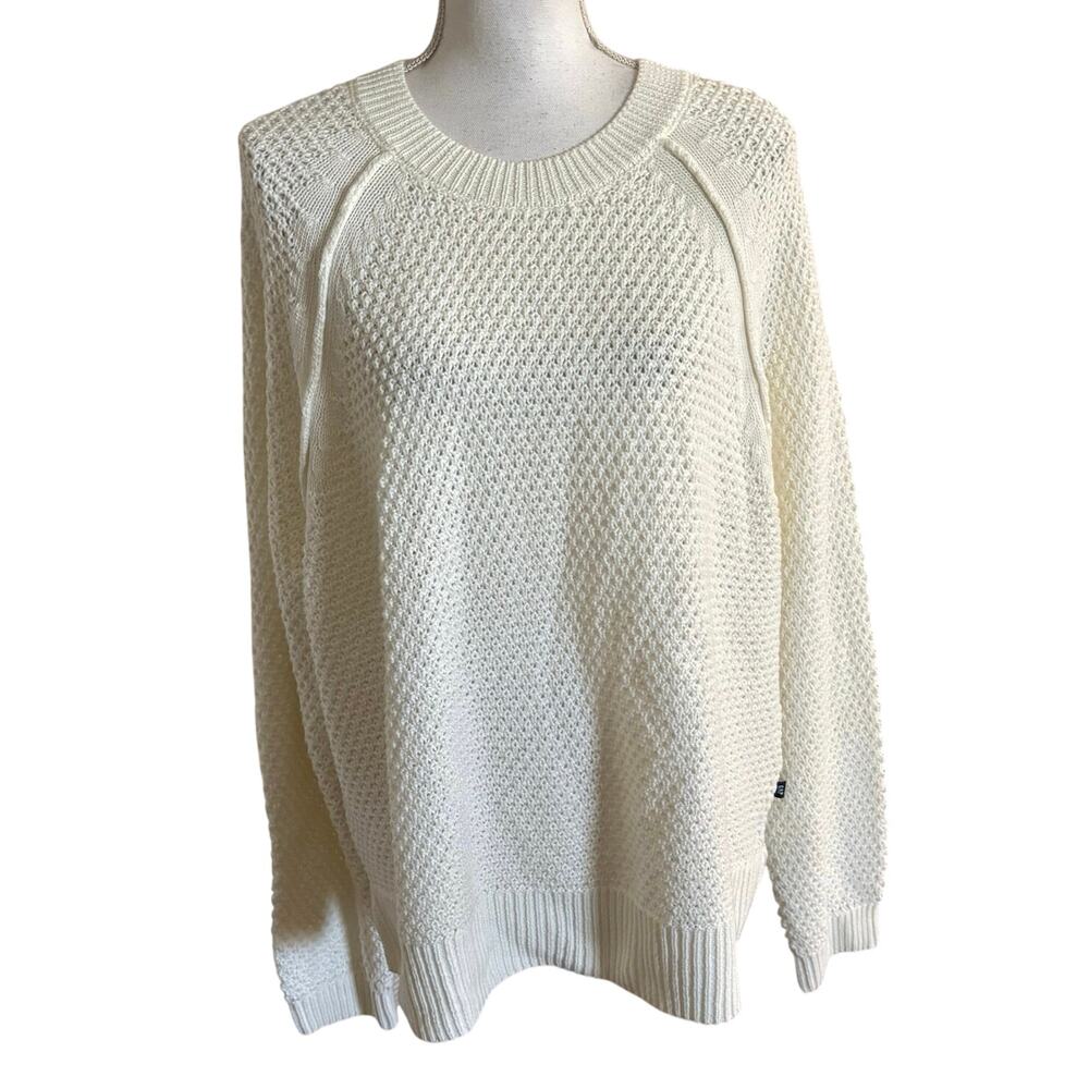 Gap Size XL Crewneck Textured Knit Sweater Jumper Creamy White Ivory